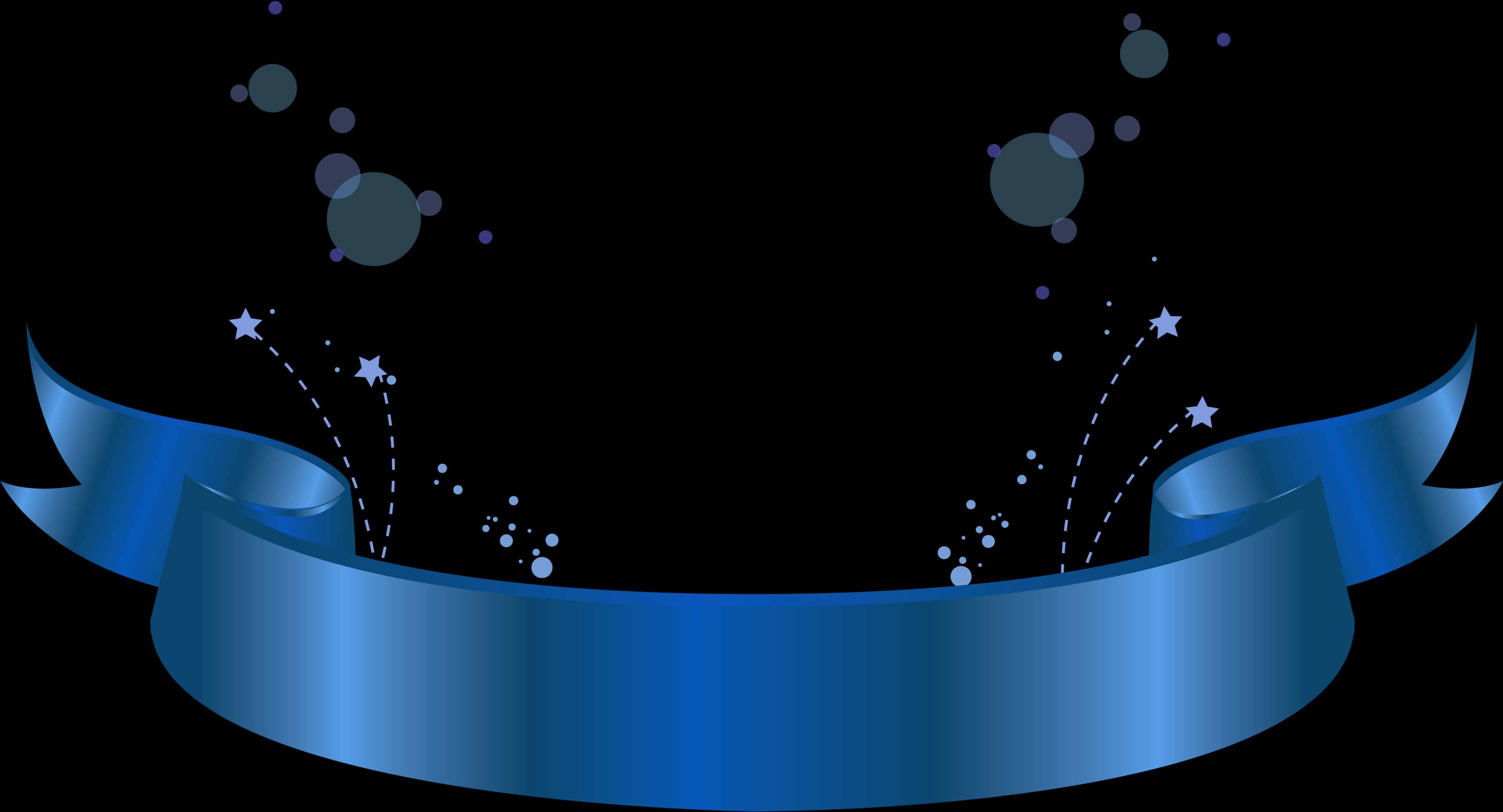 Blue Banner Ribbonwith Starsand Sparkles PNG image