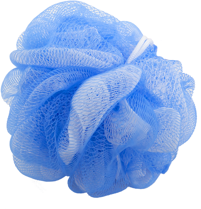 Blue Bath Pouf Isolated PNG image