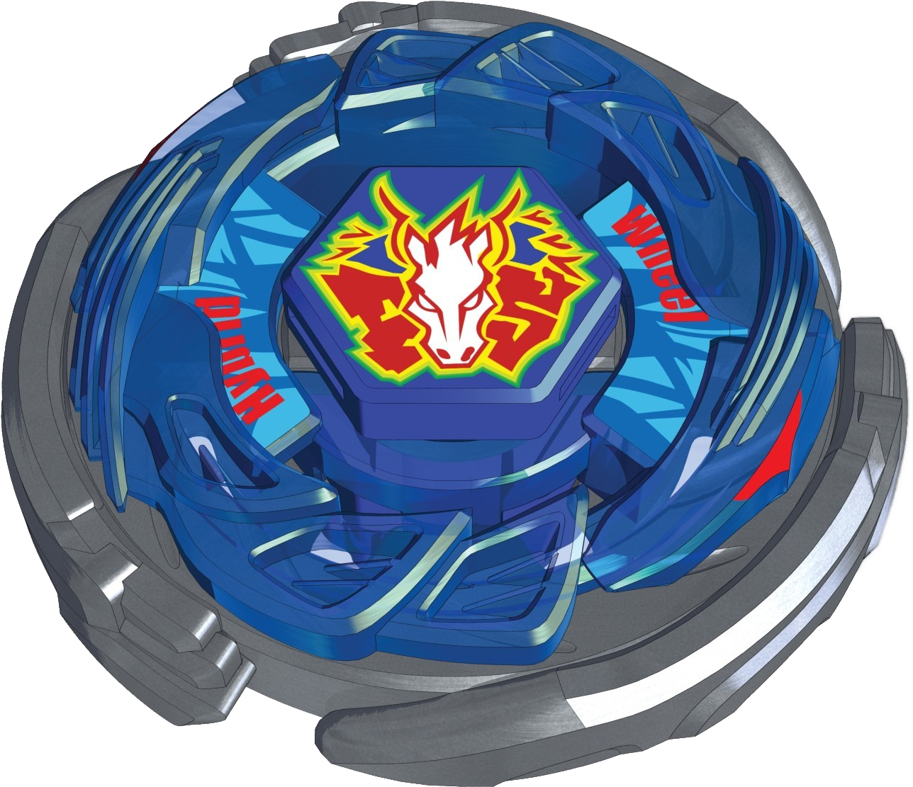 Blue Beyblade Top3 D Render PNG image