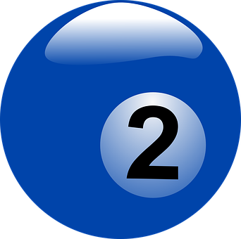 Blue Billiard Ball Number2 PNG image