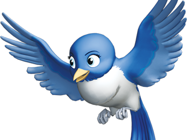 Blue Bird Character Flight PNG image
