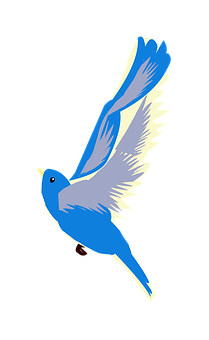 Blue Bird In Flight Illustration PNG image