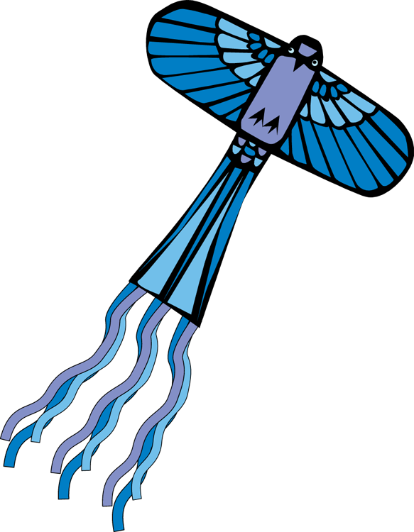 Blue Bird Kite Illustration PNG image