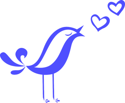 Blue Bird Love Graphic PNG image