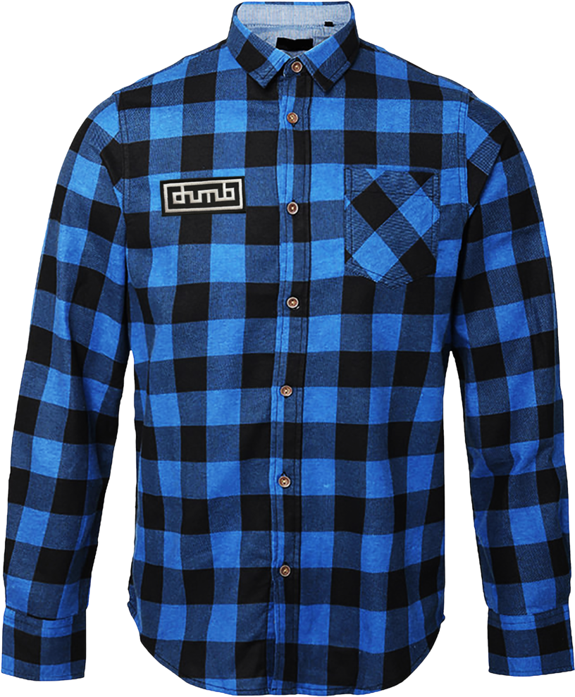 Blue Black Checked Casual Shirt PNG image