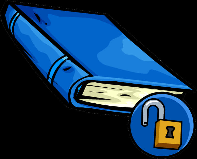 Blue Bookwith Lock Logo PNG image