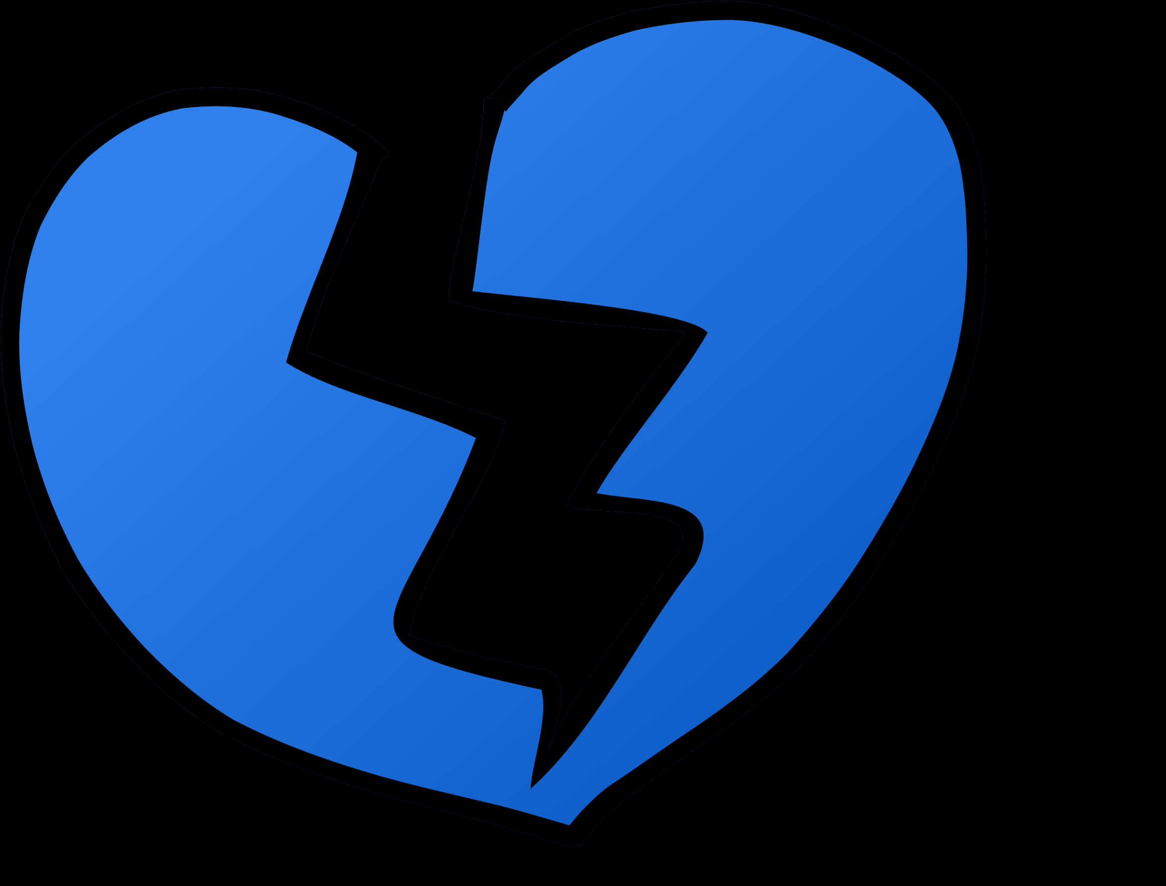Blue Broken Heart Graphic PNG image