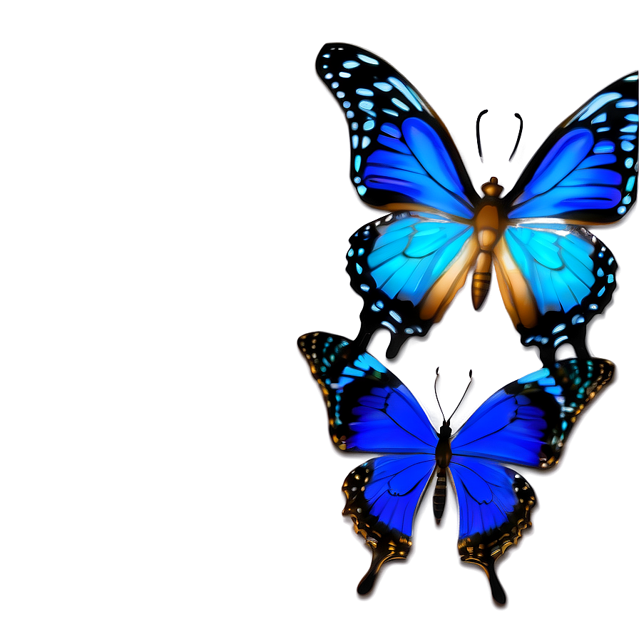 Blue Butterflies Design Png Bdh31 PNG image