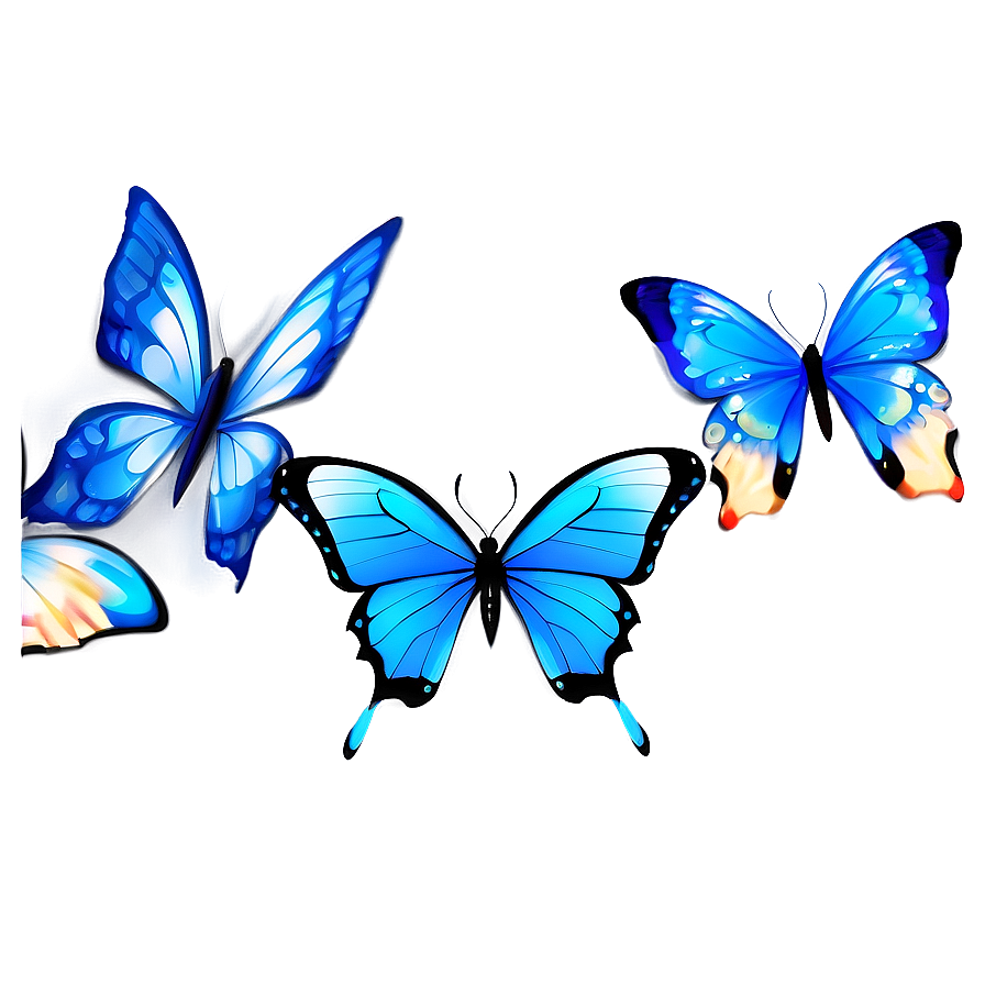 Blue Butterflies Illustration Png 77 PNG image