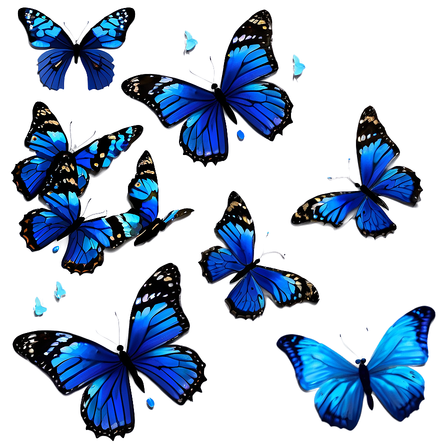 Blue Butterflies Png 05232024 PNG image