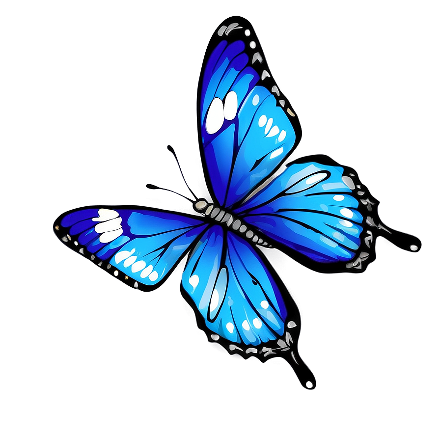 Blue Butterfly Clipart Png 05212024 PNG image