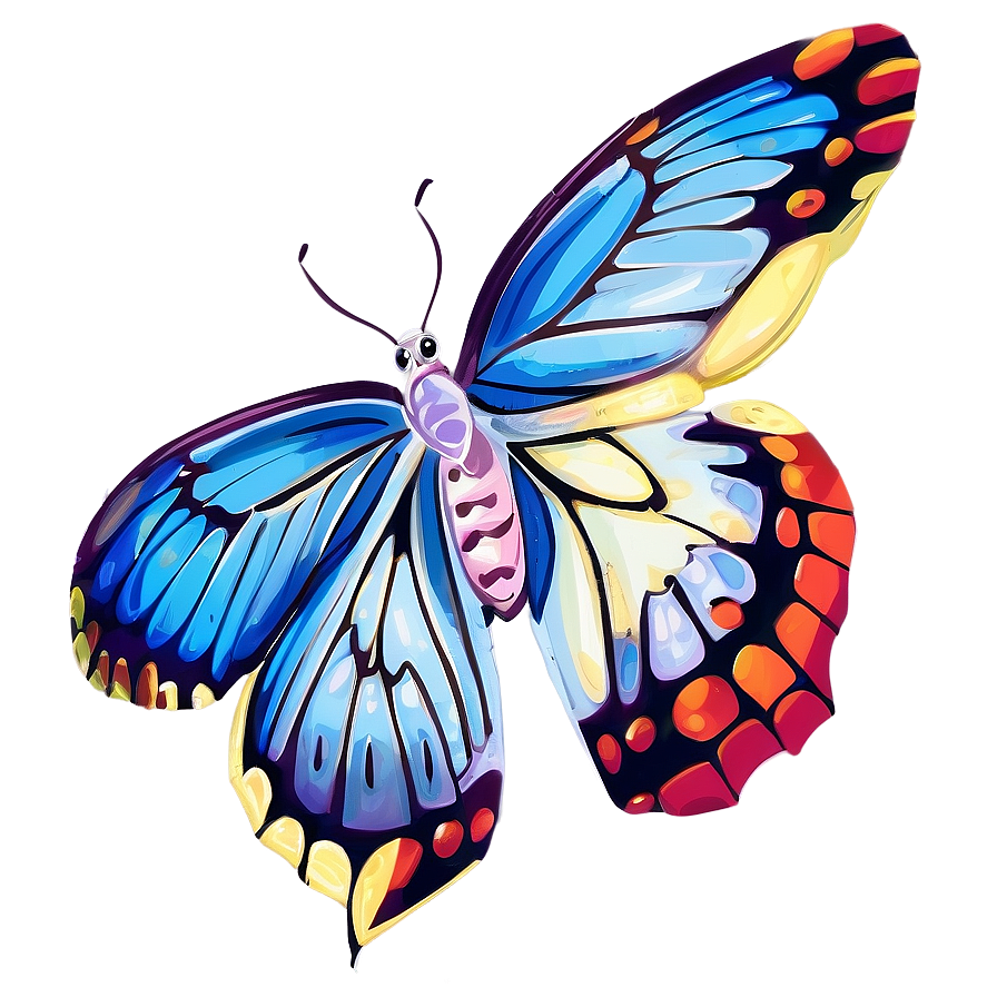Blue Butterfly Illustration Png 05062024 PNG image