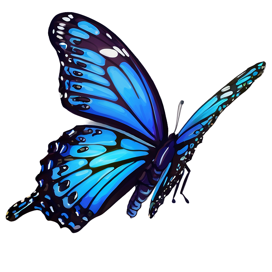 Blue Butterfly Illustration Png Fko33 PNG image
