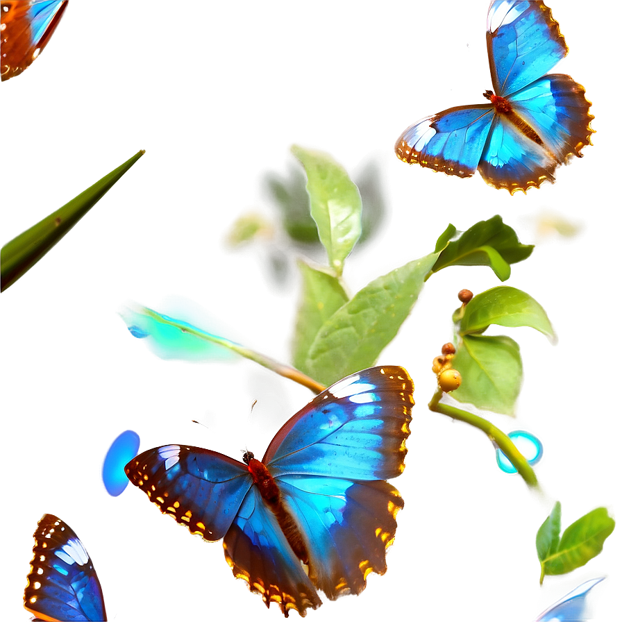 Blue Butterfly In Sunlight Png Vmi PNG image