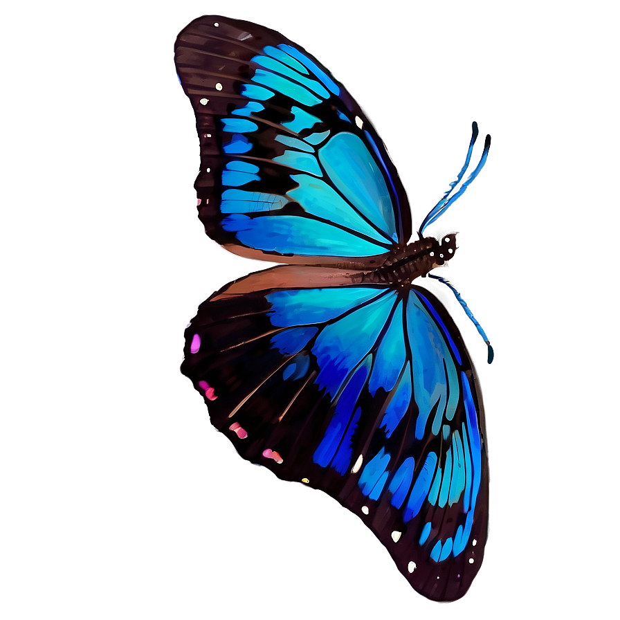 Blue Butterfly On Glass Png 05212024 PNG image