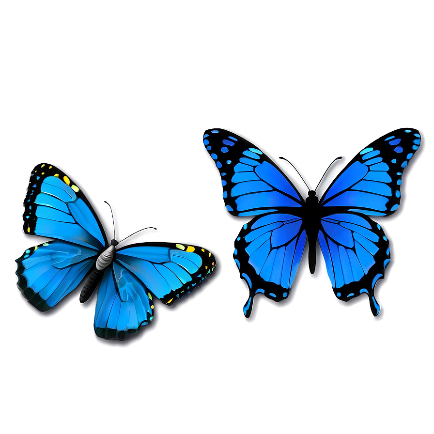 Blue Butterfly Silhouette Png 05212024 PNG image