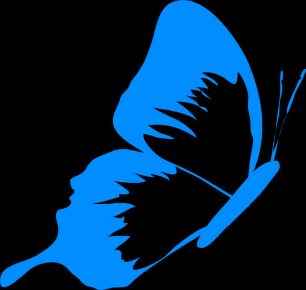 Blue Butterfly Silhouette Profile PNG image