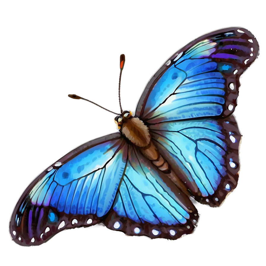 Blue Butterfly Wings Detail Png Qqe6 PNG image