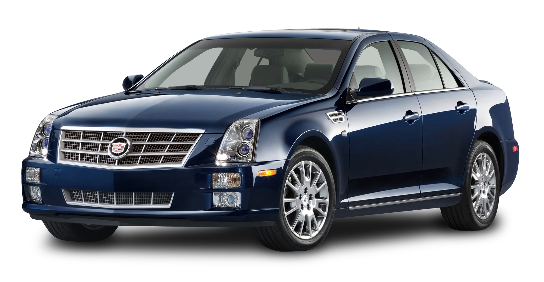 Blue Cadillac S T S Sedan PNG image