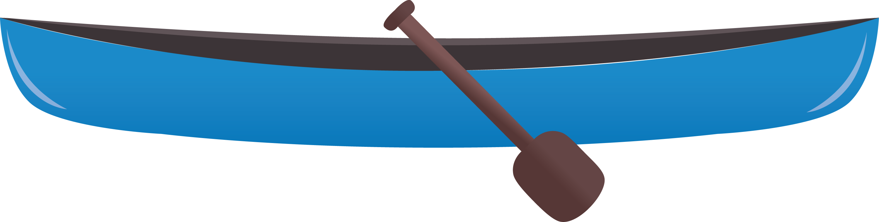 Blue Canoewith Paddle PNG image