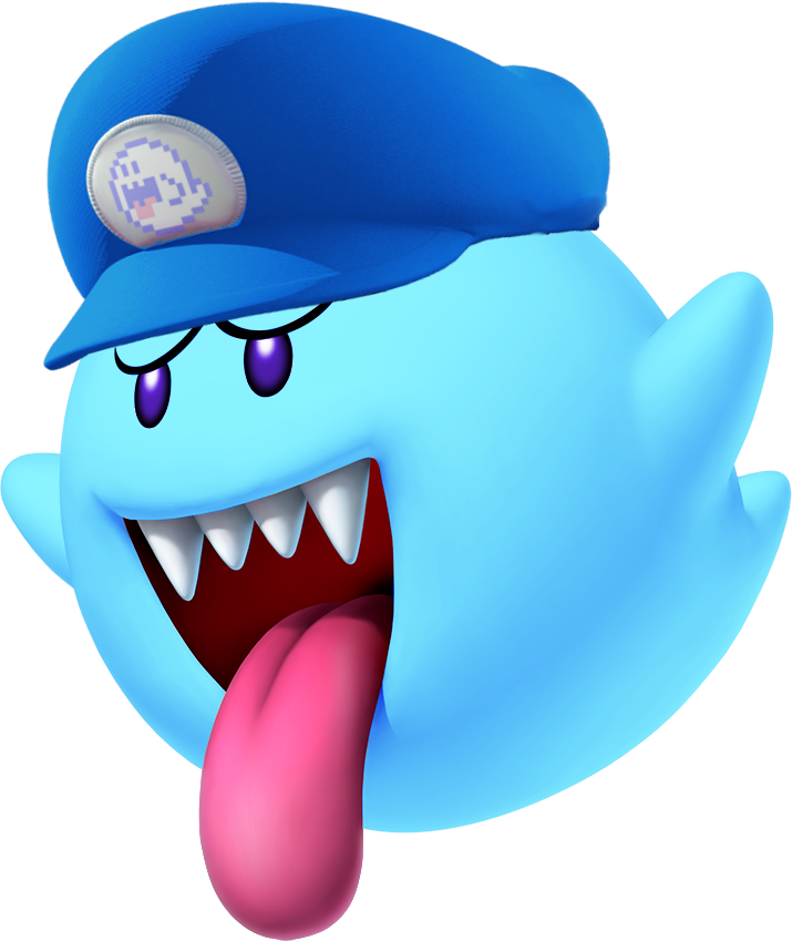 Blue Cap Boo Sticking Out Tongue PNG image