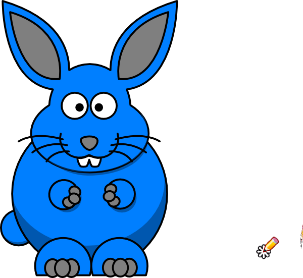 Blue Cartoon Bunny PNG image