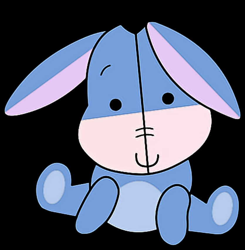 Blue Cartoon Bunny Graphic PNG image