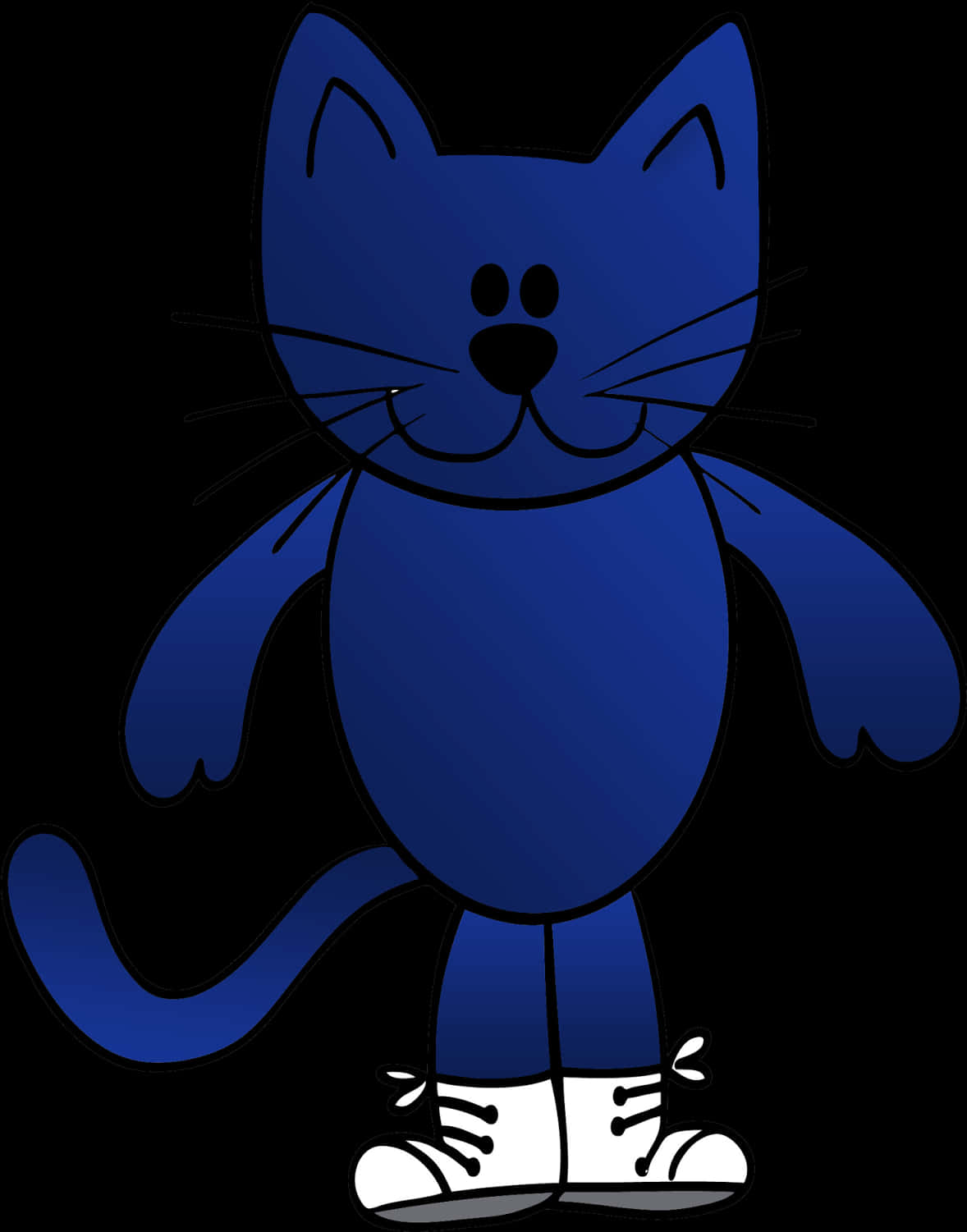 Blue Cartoon Cat Standing PNG image