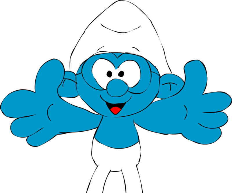 Blue Cartoon Character Outstretched Arms PNG image
