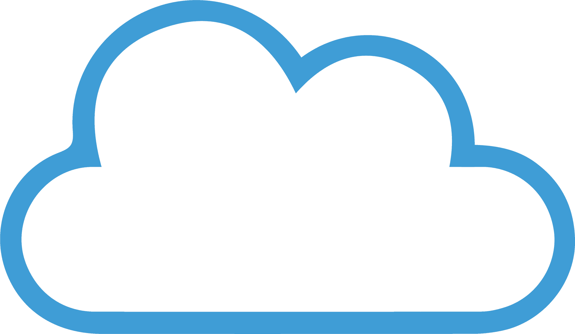 Blue Cartoon Cloud Outline PNG image