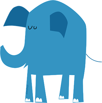 Blue_ Cartoon_ Elephant_ Vector PNG image