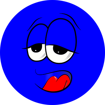 Blue Cartoon Face Expression PNG image