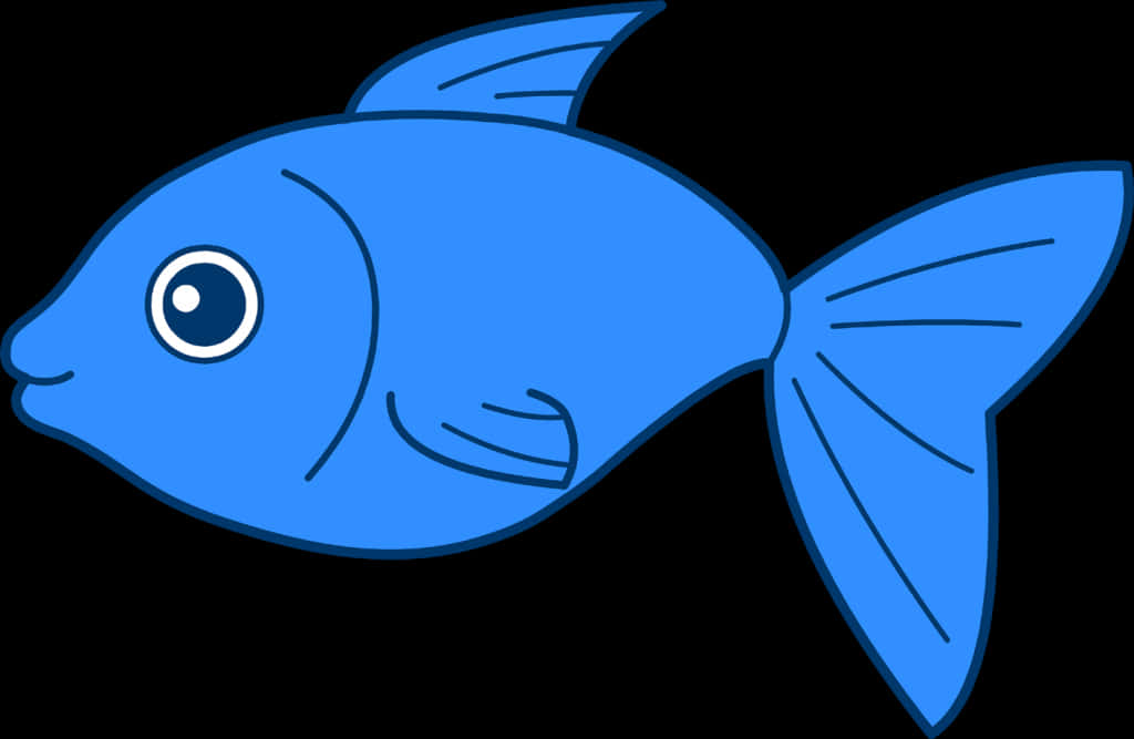 Blue Cartoon Fish Illustration PNG image