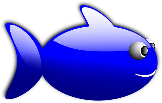 Blue Cartoon Fish PNG image
