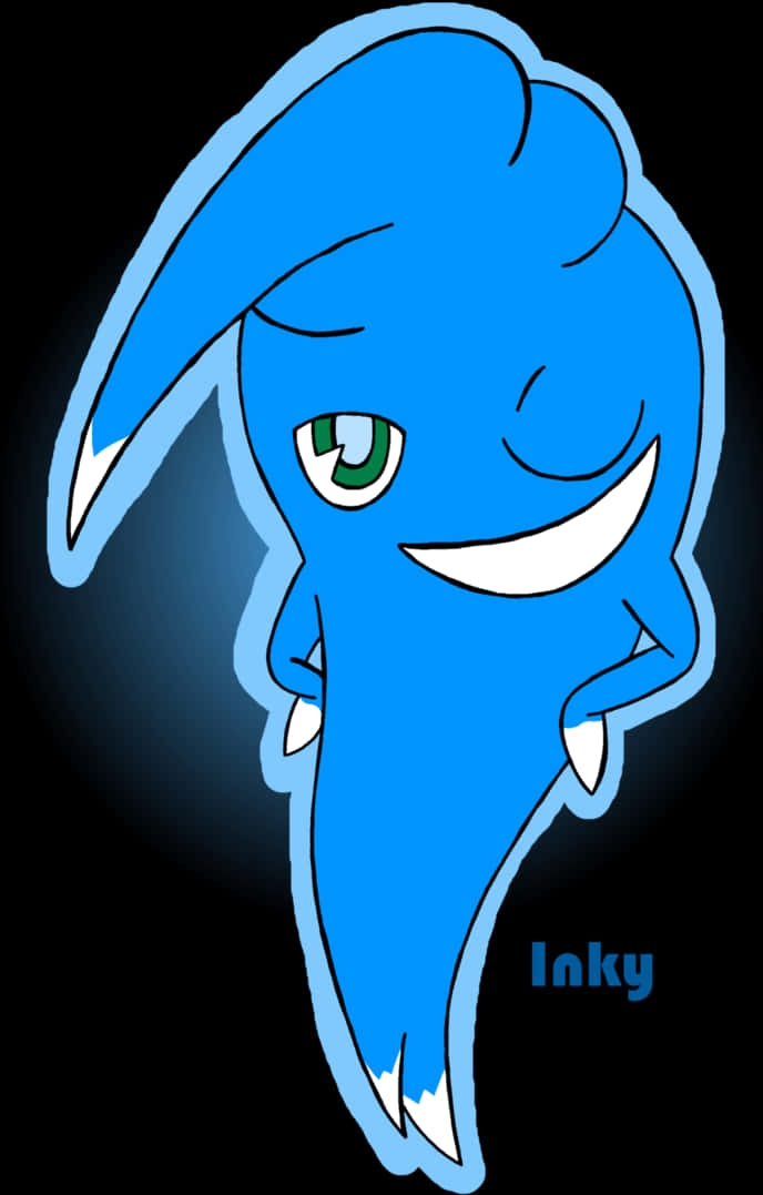 Blue Cartoon Ghost Inky PNG image
