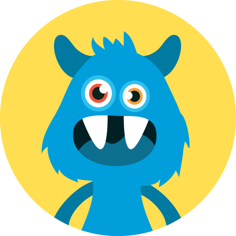 Blue Cartoon Monster Avatar PNG image