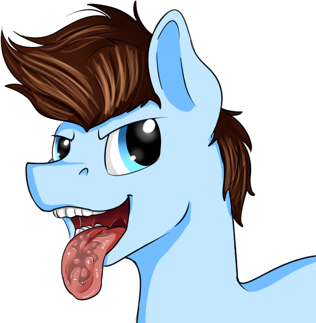 Blue_ Cartoon_ Pony_ Drooling PNG image