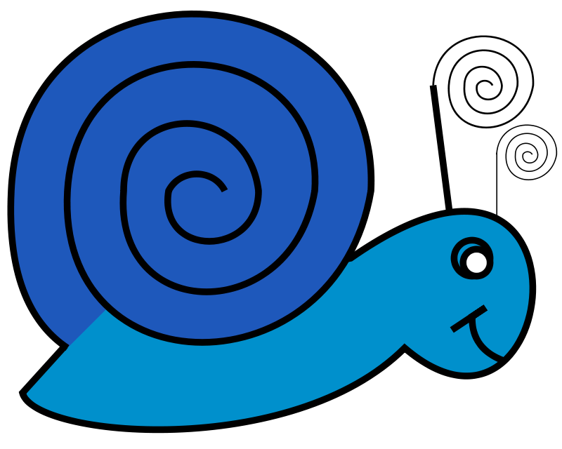 Blue Cartoon Snail PNG image