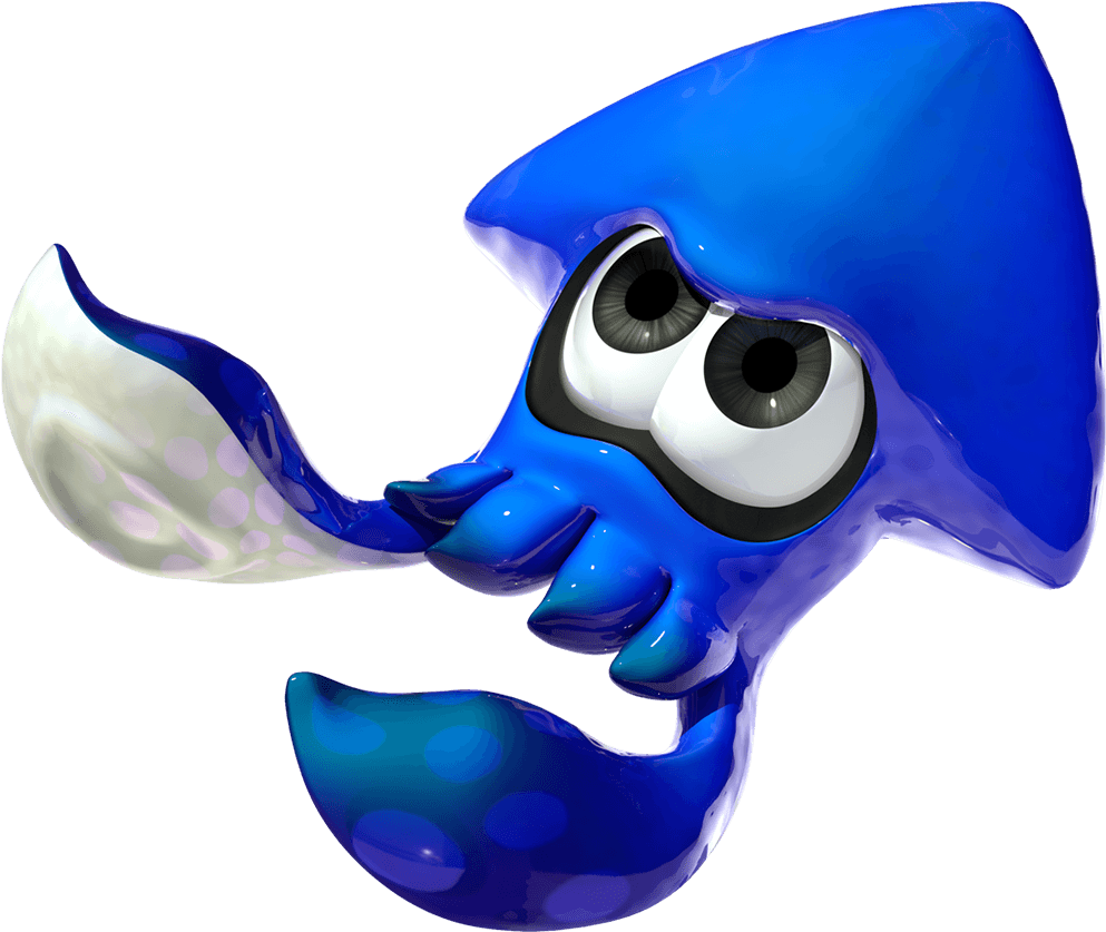 Blue_ Cartoon_ Squid_ Character PNG image