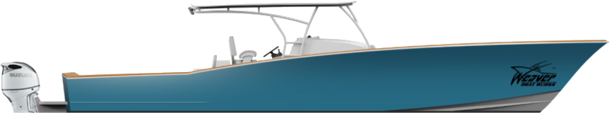 Blue Center Console Fishing Boat PNG image