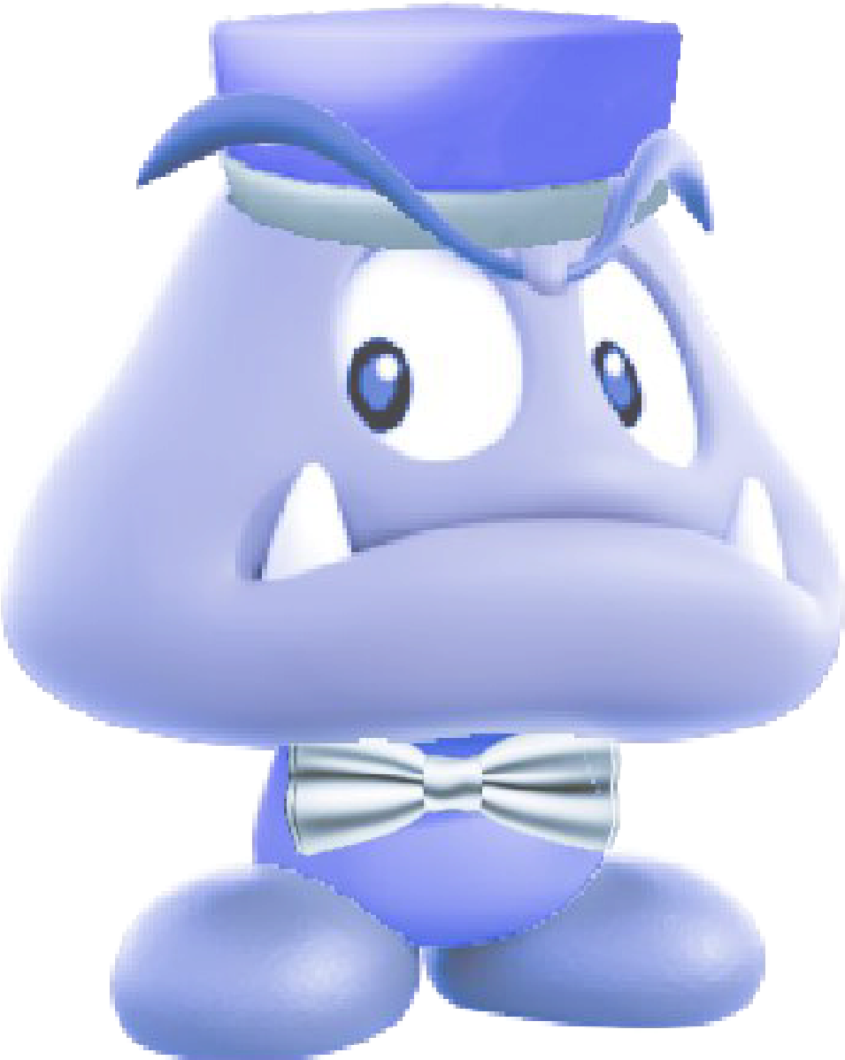 Blue Character Bowtie Hat PNG image