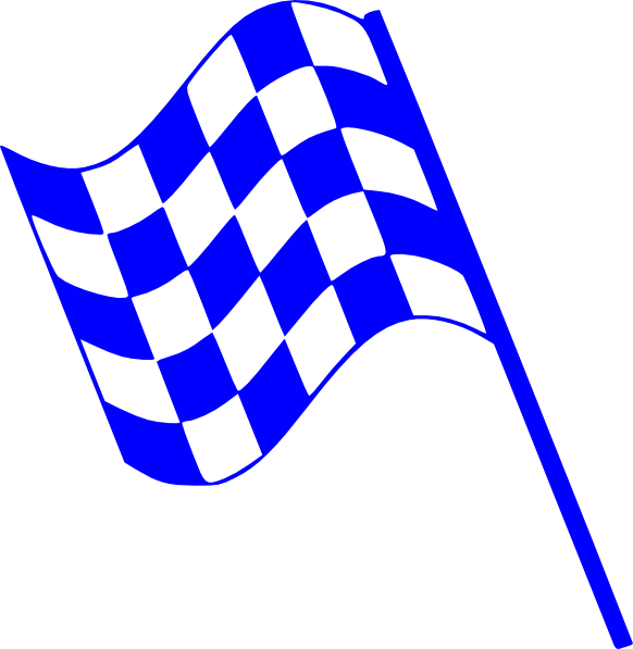 Blue Checkered Flag Graphic PNG image