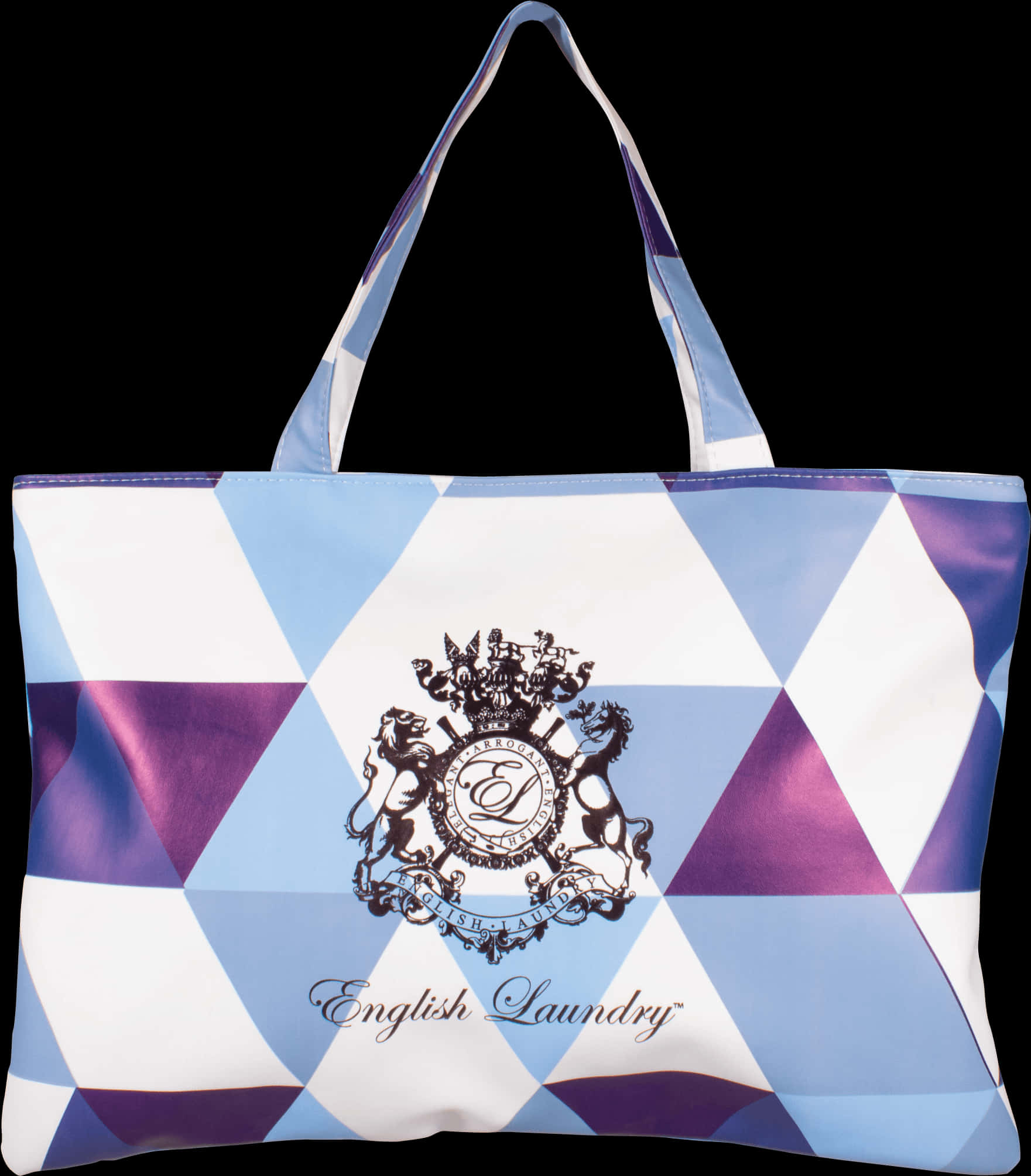 Blue Checkered Tote Bag English Laundry PNG image