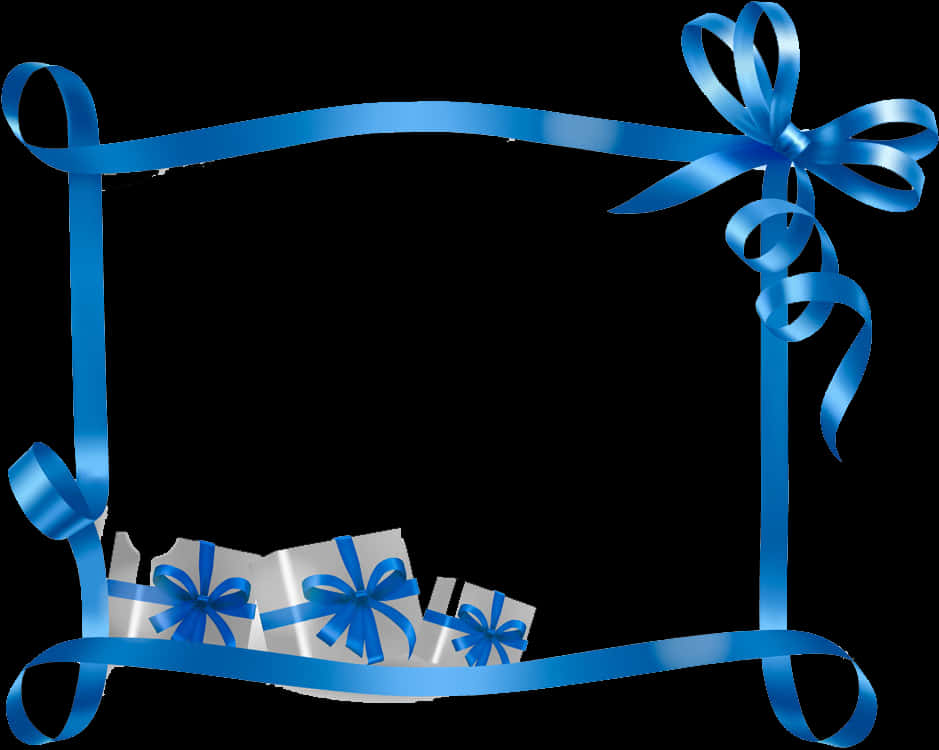 Blue Christmas Gift Border PNG image