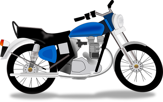 Blue Classic Motorcycle Illustration PNG image