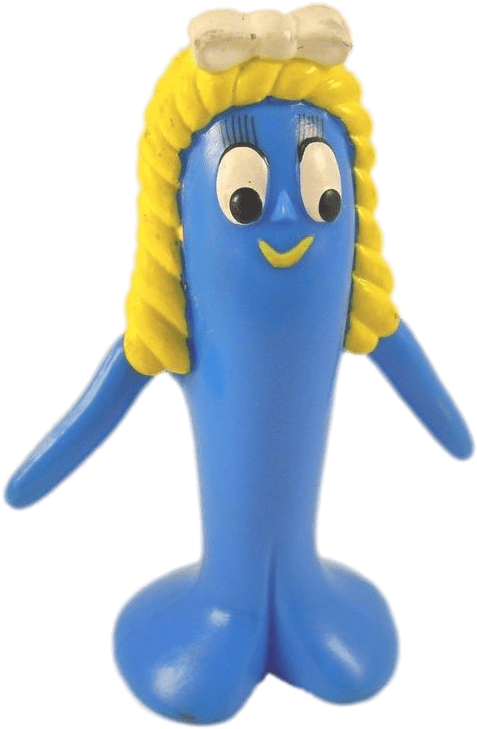 Blue Clay Figure Gumby Friend PNG image