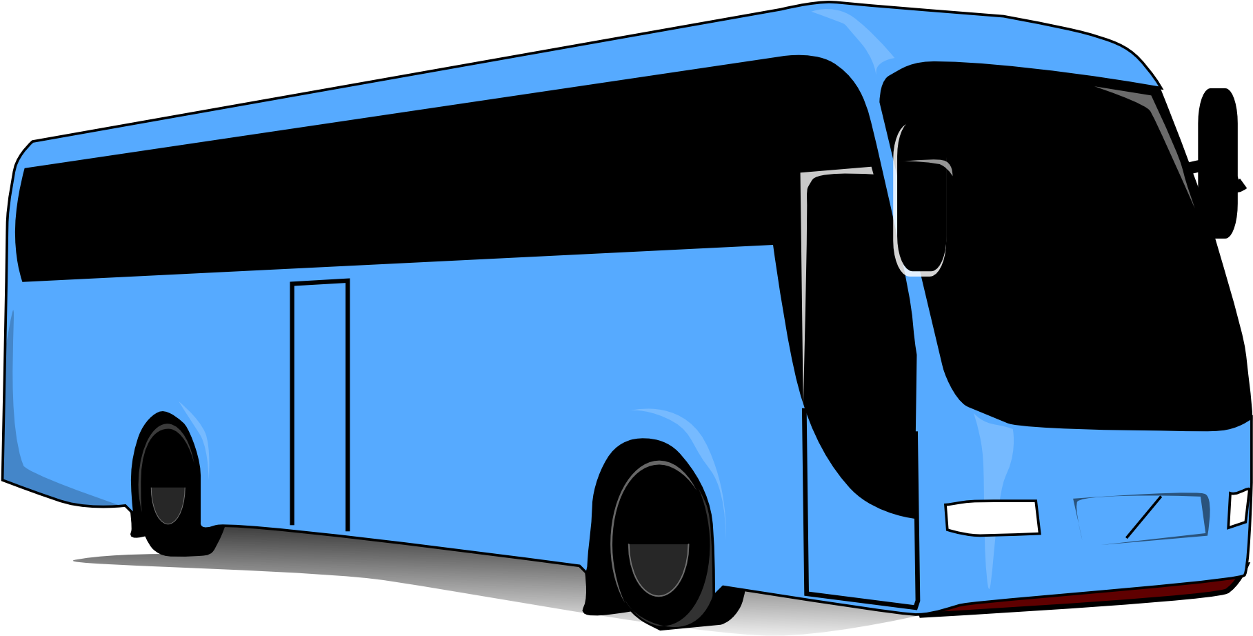 Blue Coach Bus Illustration.png PNG image