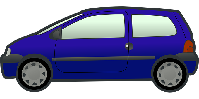 Blue Compact Car Illustration PNG image
