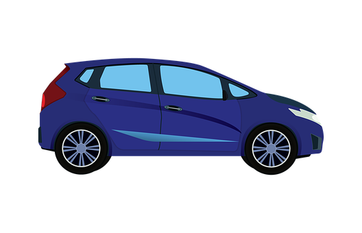 Blue Compact Hatchback Car PNG image