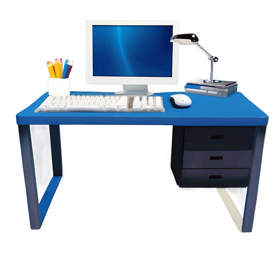 Blue Computer Desk Png Wrd PNG image